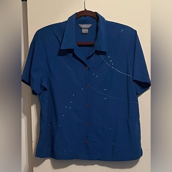 KORET~WOMEN’S BLUE SHIRT~M - Picture 2 of 6